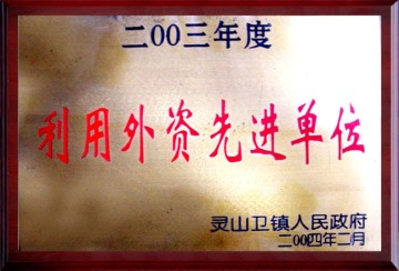 2003年度利用外資先進單位